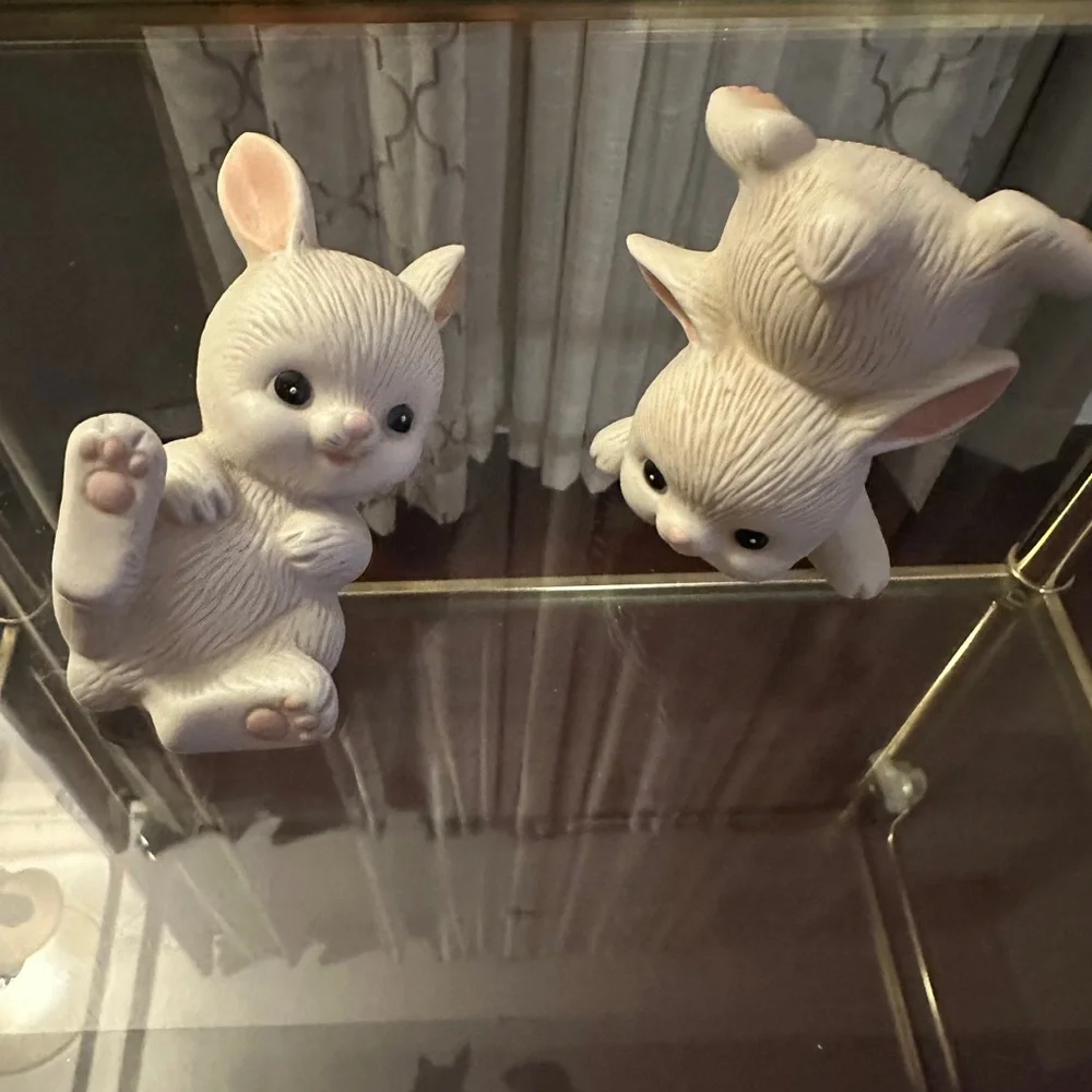 Homco White Bunny Figurines for small pets